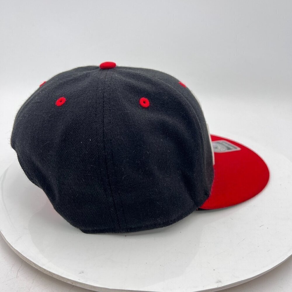Chicago Bulls Forty Seven 47 Brand Hardwood Classic Black Red Snapback Hat - Picture 5 of 10